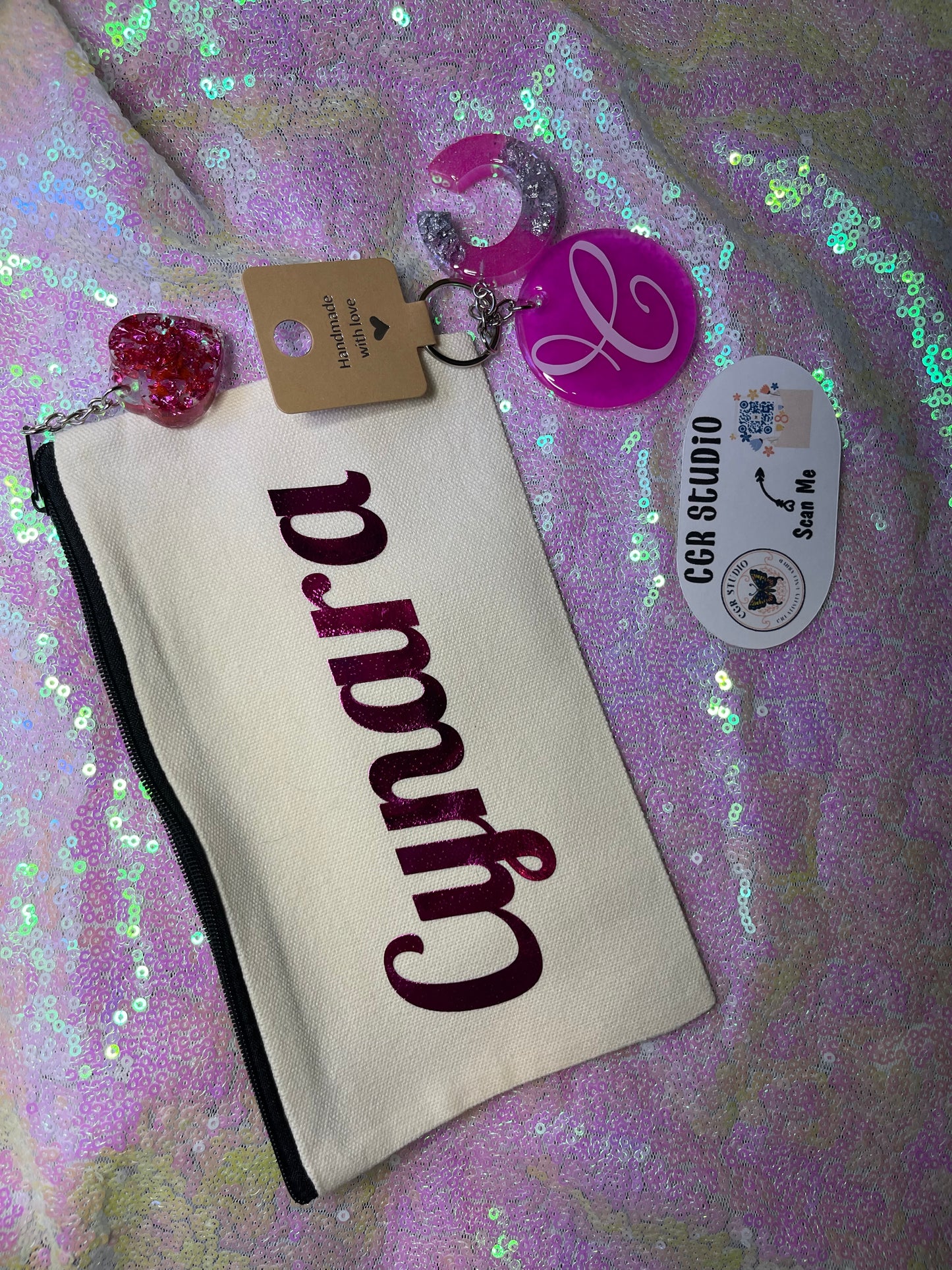 Customizable Make up Bag w/ Keychain