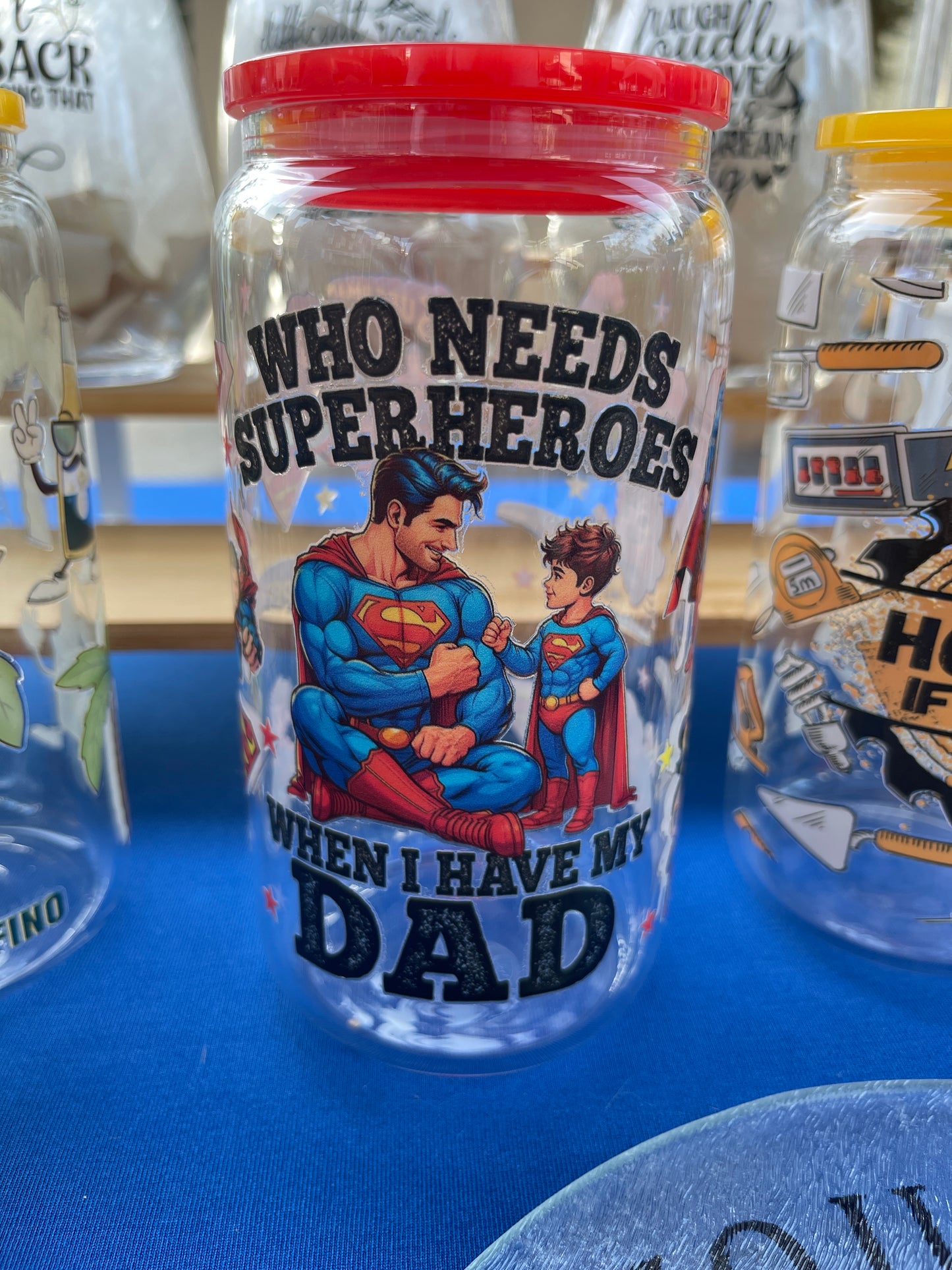 Superman Dad Beer Glass Cup
